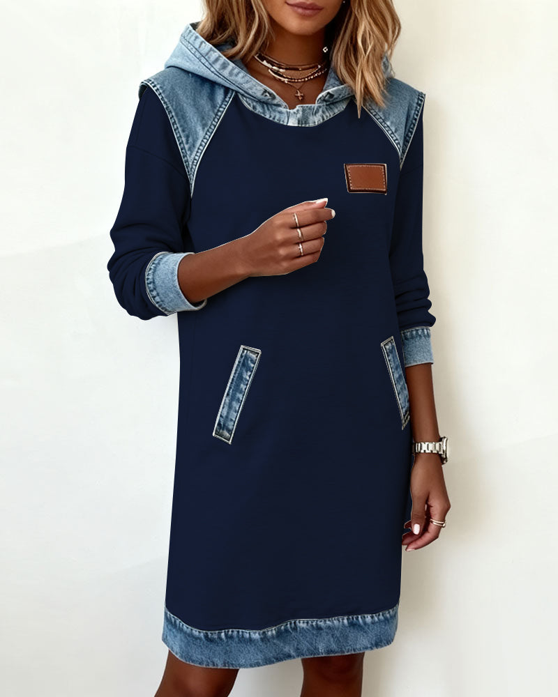 Bessy | Dress with hood and contrasting panels