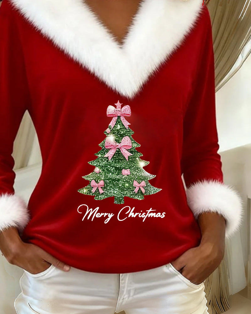 Evie | Top Grand Fur Print Christmas