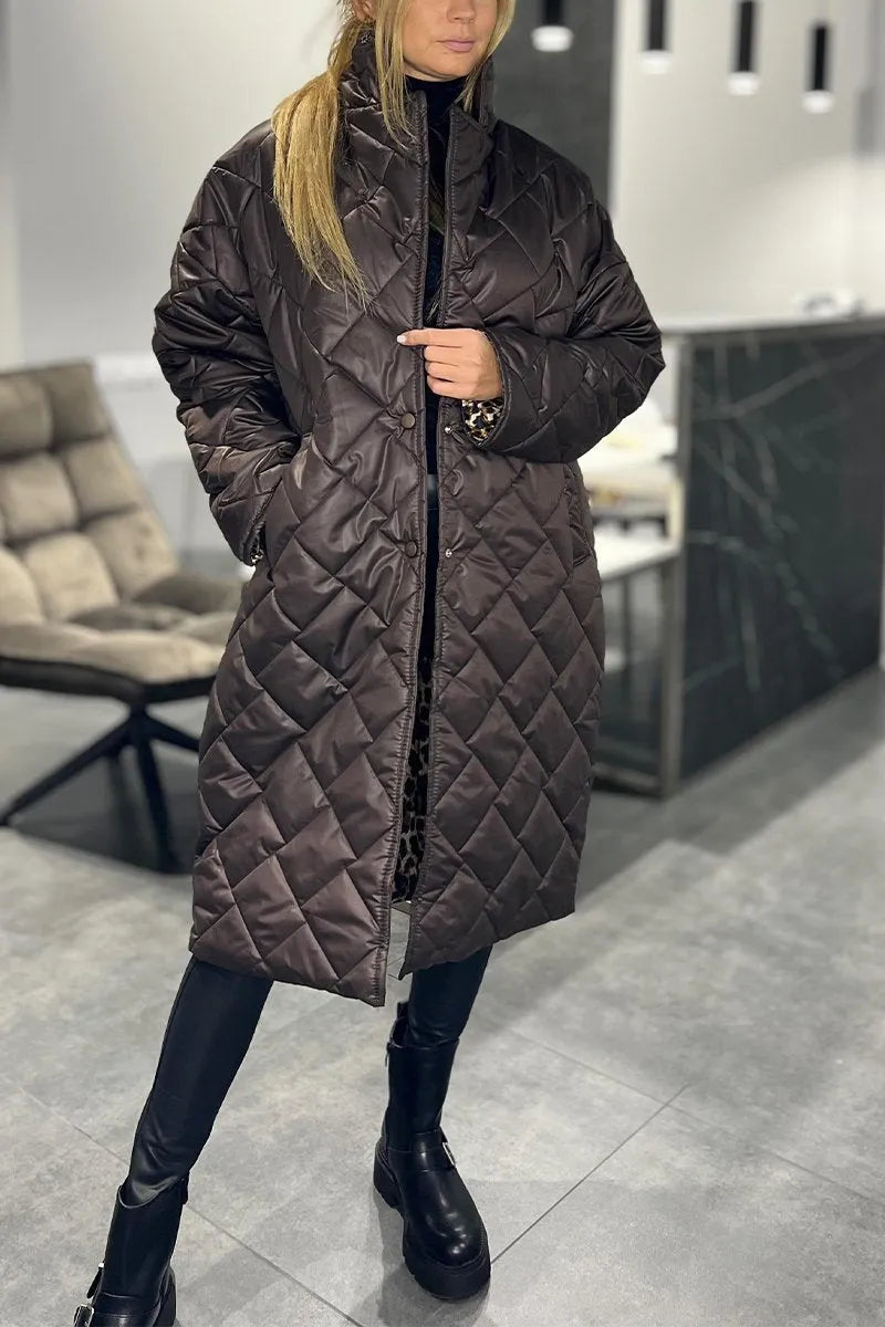 Ofira | Reversible quilted coat with leopard-print lining