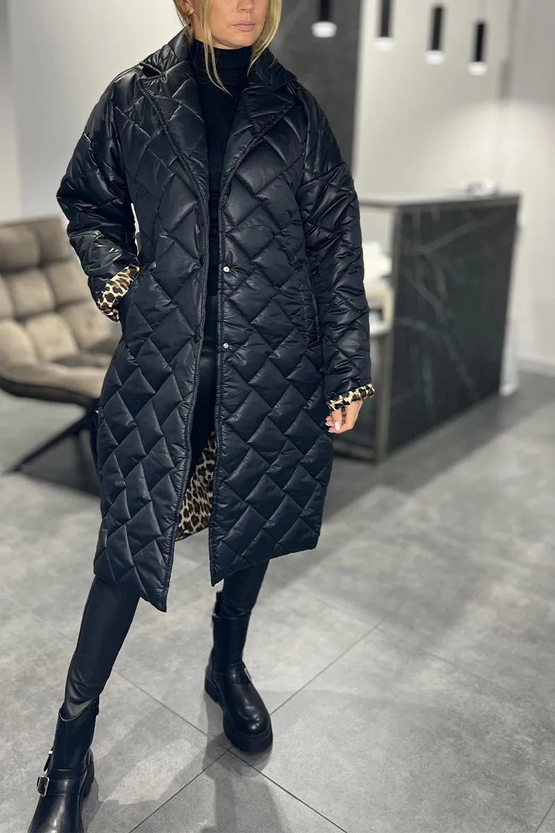 Ofira | Reversible quilted coat with leopard-print lining