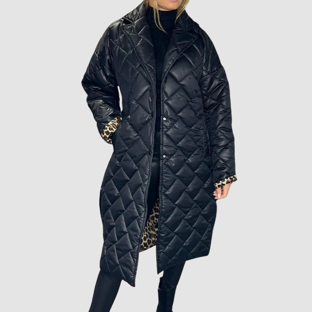 Ofira | Reversible quilted coat with leopard-print lining
