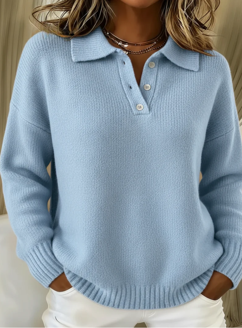 Olivia | Soft Knit Polo Sweater