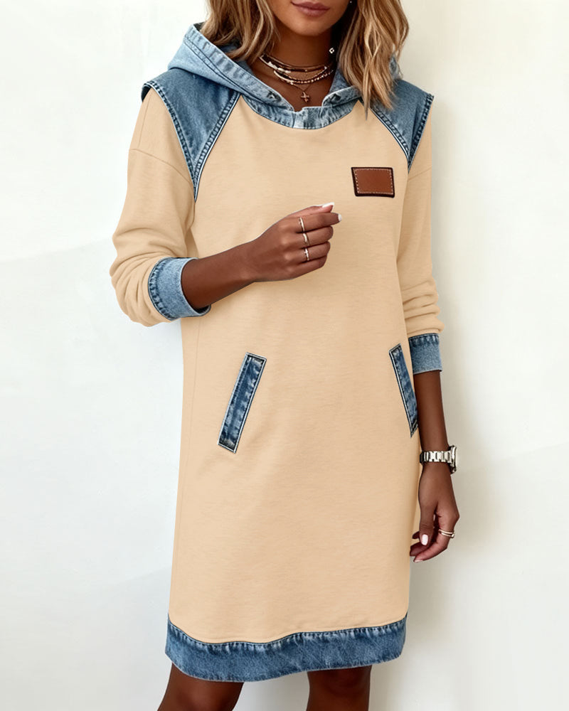 Bessy | Dress with hood and contrasting panels