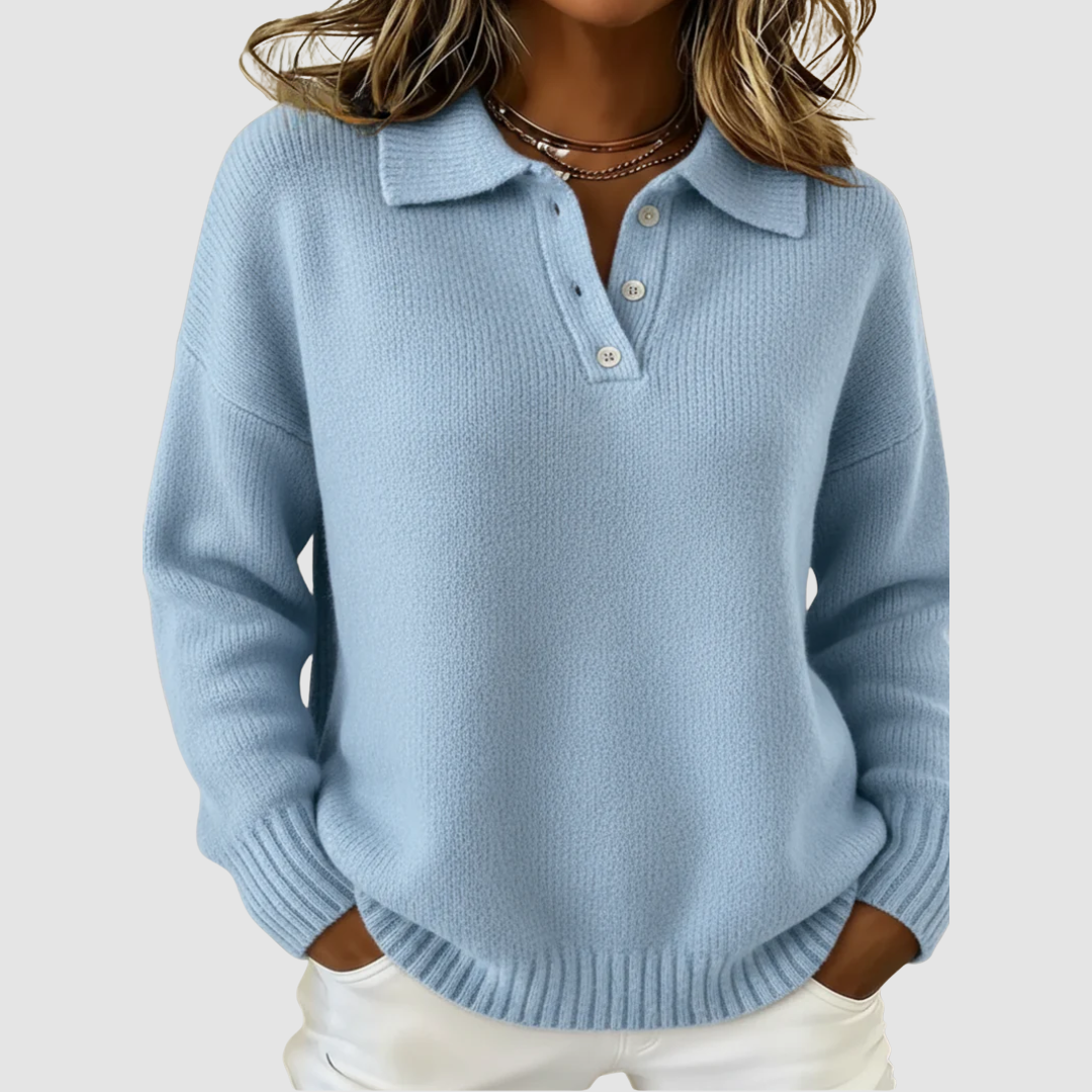 Olivia | Soft Knit Polo Sweater