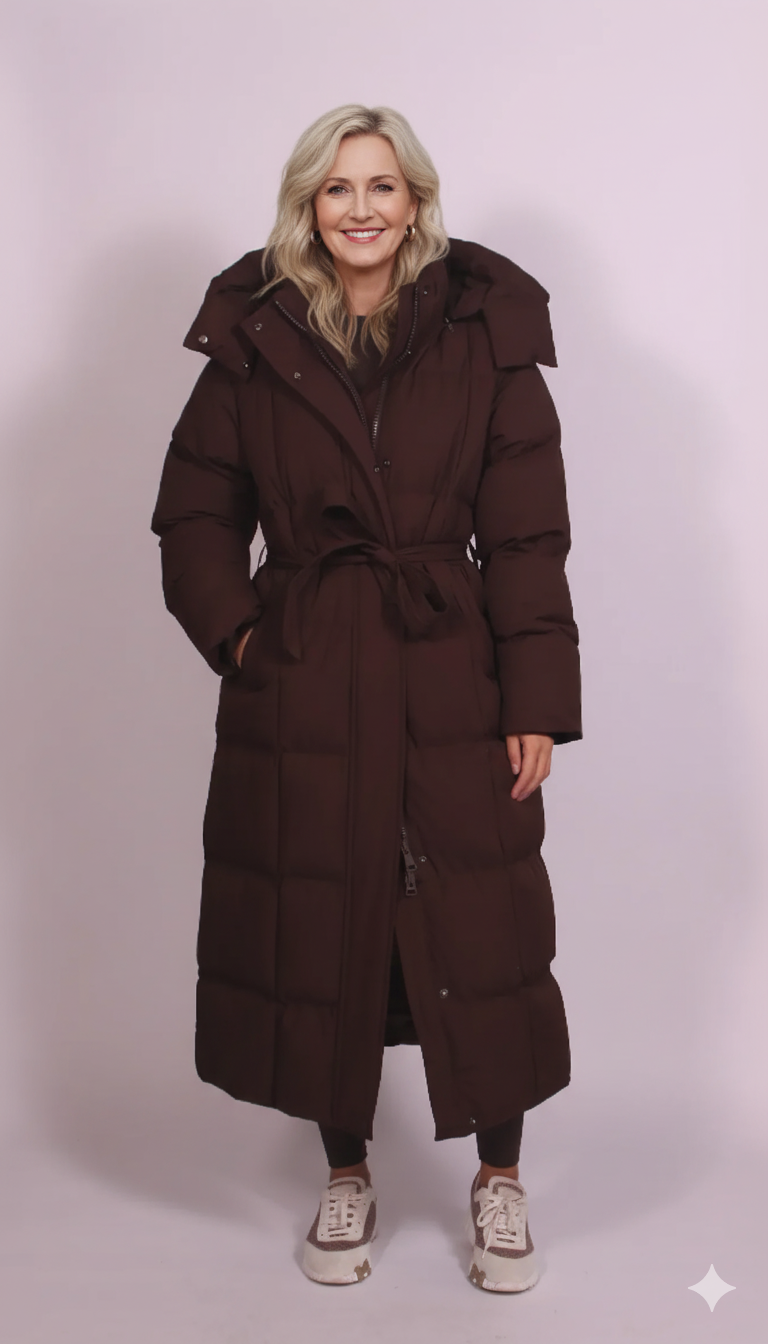 Carmen | Long Belted Puffer Coat